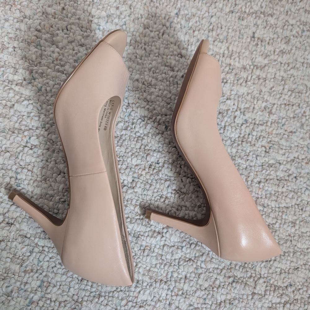 Cole Haan Elegant Nude Peep-Toe Heels - Picture 7 of 8